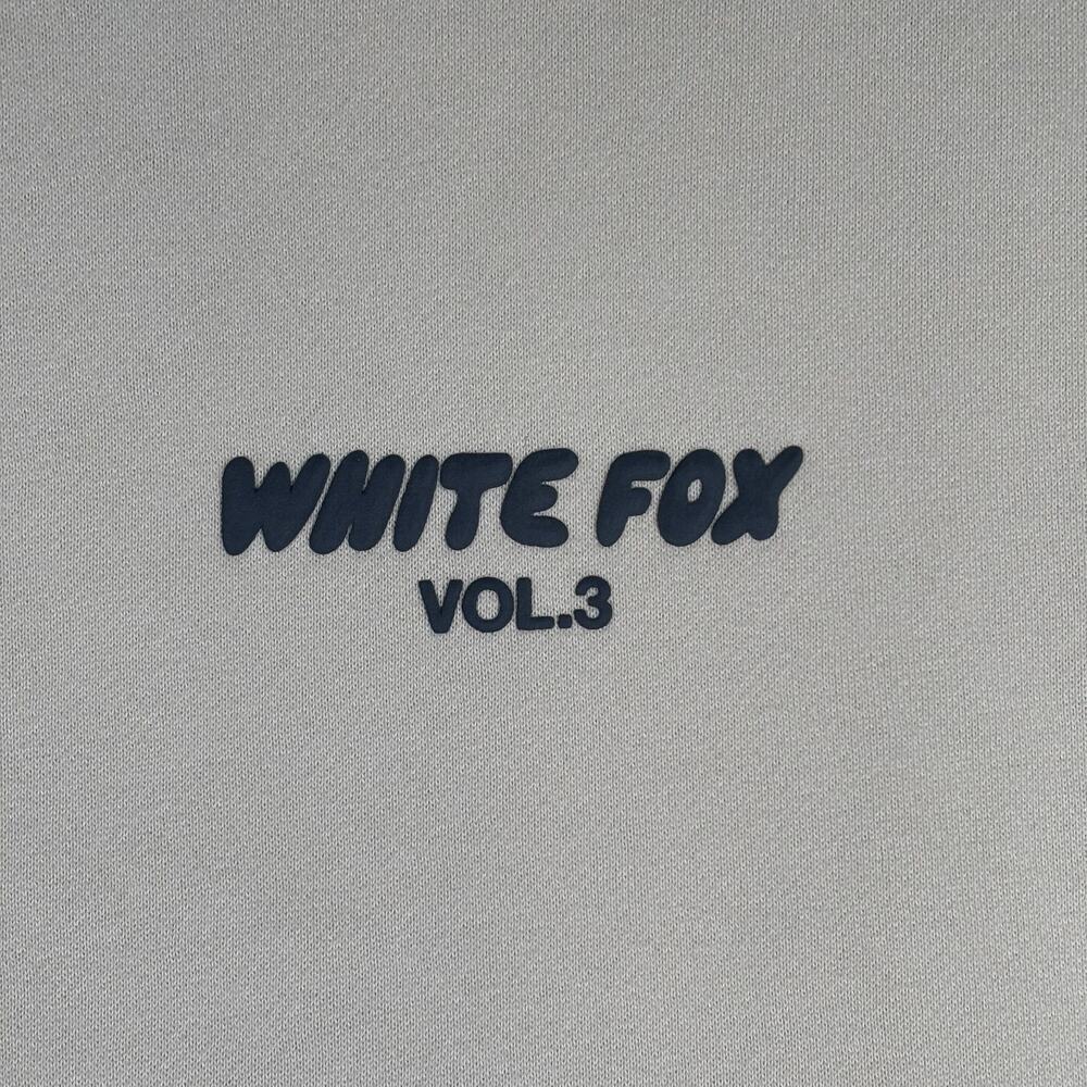White Fox Boutique Vol 3 Oversized Cream Hoodie Women’s Size S/M Puff Print - Picture 3 of 8